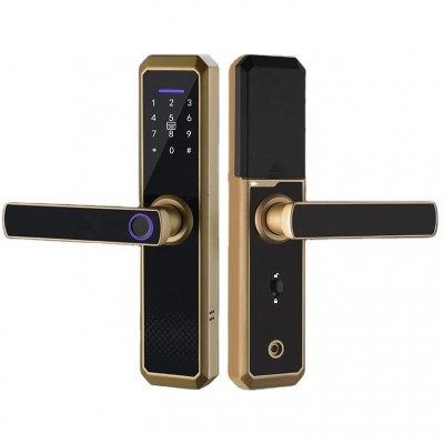 Tuya Wifi And Ttlock Unlock Electric Fingerprint Smart Door Lock Suitable For Home Hotel Apartment Office